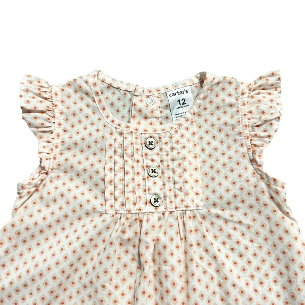 Carter's 12m Coral Diamond Print Tunic Top